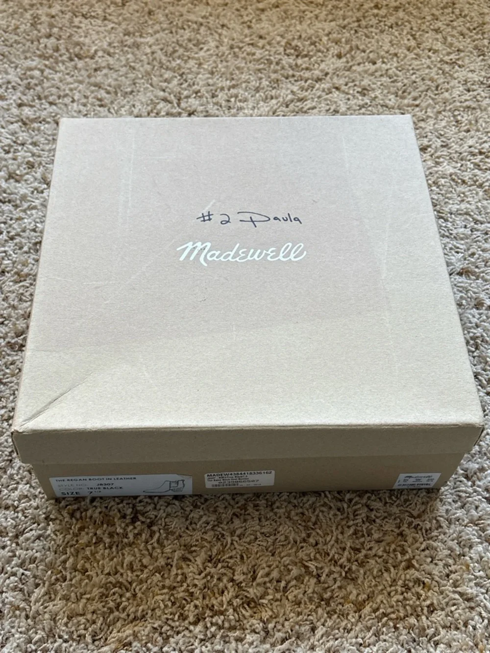 Madewell The Reagan Boot in Leather Sz 7.5 True Black #J8307